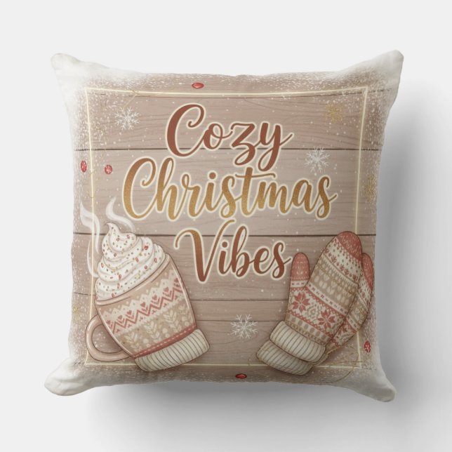 Coussin Cozy Christmas Vibes Decorative Pillow (Recto)
