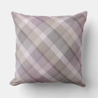Coussin Cozy colorful tartan plaid, lilac Throw Pillow
