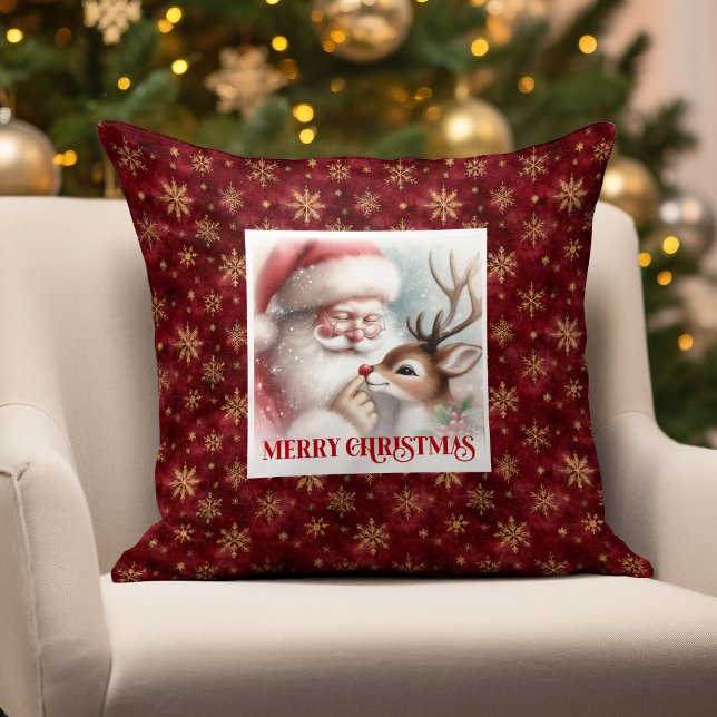 Coussin Cozy Santa and Rudolph Christmas Pillow Home Decor (Cozy Santa and Rudolph Christmas Pillow Home Decor

)