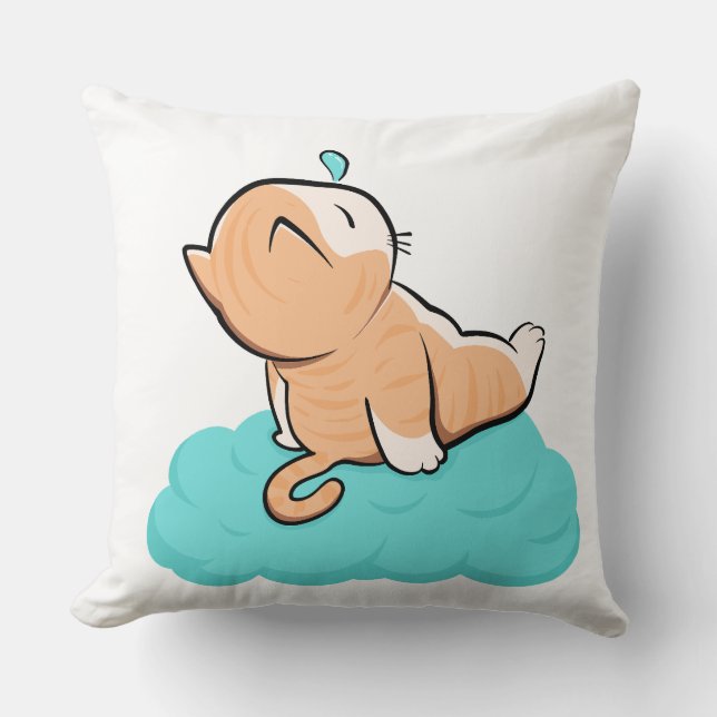 Coussin "Cozy sleeping cat on cloud" (Recto)