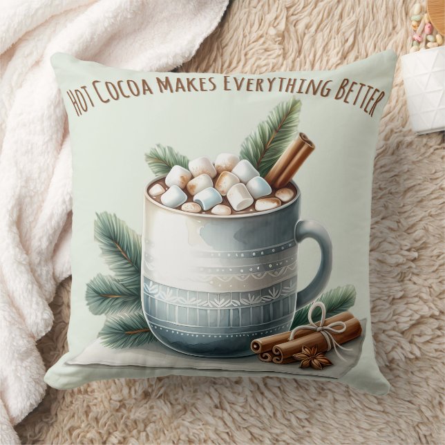 Coussin Cozy Winter Cocoa Marshmallow Mug Scene (Couverture)