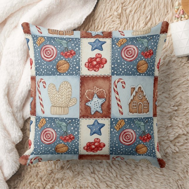 Coussin Cozy Winter Patchwork Christmas (Couverture)