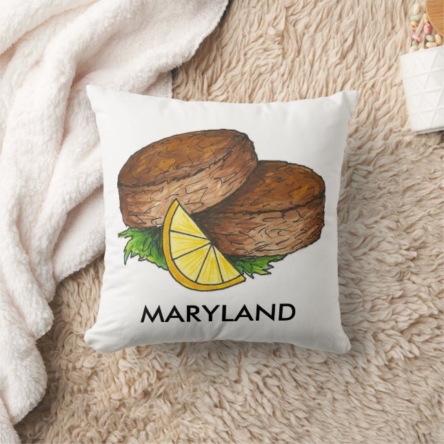 Coussin Crabcakes du Maryland Crabe épicé Footy de la mer  (Couverture)