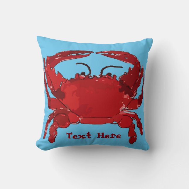 Coussin Crabe bleu bouilli, ajouter du texte (Recto)