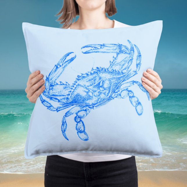 Coussin crabe bleu vintage (Créateur téléchargé)