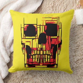 Coussin Crâne Abstrait aux couleurs vives