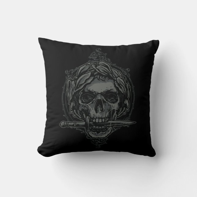 Coussin Crâne César Avec Couteau (Recto)