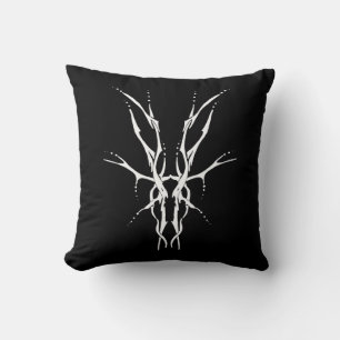 Coussin Crâne de cerf tribal noir et blanc pour la chasse