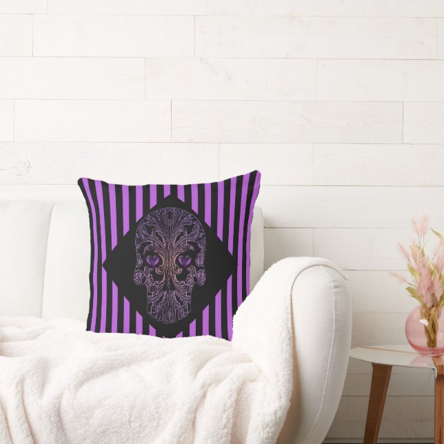 Coussin Crâne de Filigree dans les nuances de violet (Canapé)