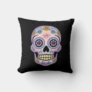 Coussin Crâne de sucre pourpre