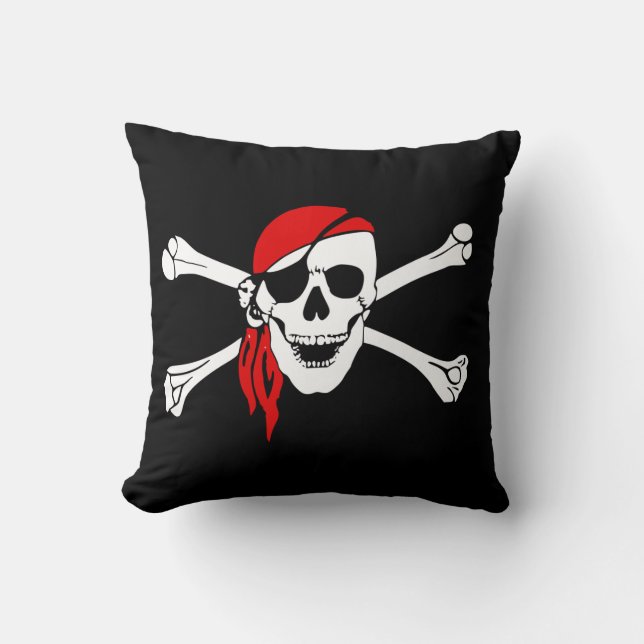 Coussin Crâne et pirate d'os de croix (Recto)