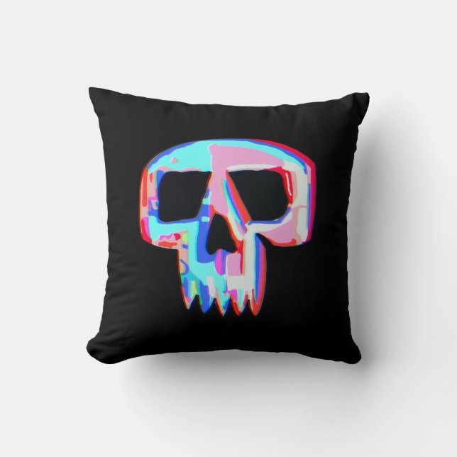 Coussin Crâne néon (Recto)