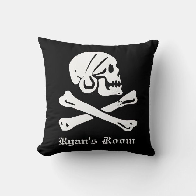 Coussin Crâne pirate et os croisés (Recto)