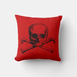 Coussin Crâne vintage et os croisés