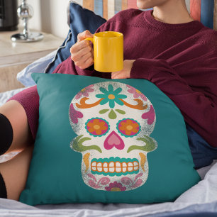 Coussin Crânes à sucre Dia De Los Muertos