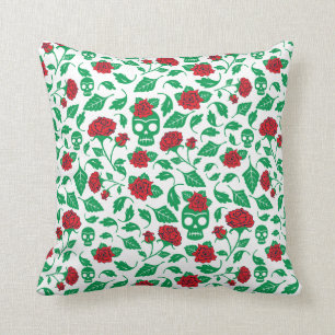 Coussin Crânes et roses de Frida Kahlo  