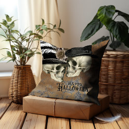Coussin Crânes gothiques en Halloween Vintage Casquette