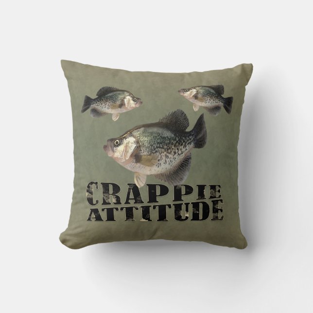 Coussin Crappie Attitude Amusante Pêche (Recto)
