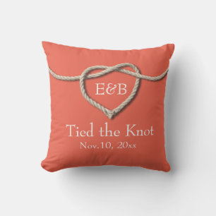 Coussin Cravate du Knot Coral Burlap Mariage extérieur Cou