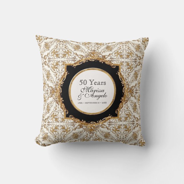 Coussin Cravate noire Elégance 2, Anniversaire Mariage d'o (Recto)