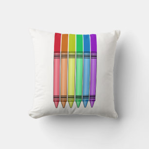 Coussin Crayon arc-en-ciel