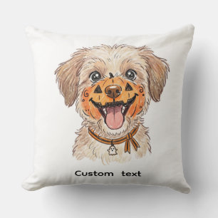 Coussin Crayon de couleur chien peinture de visage de citr