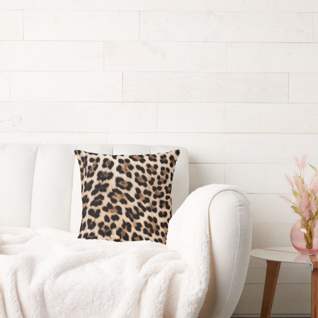 Coussin Cream Black Brown Chic Leopard Print (Canapé)