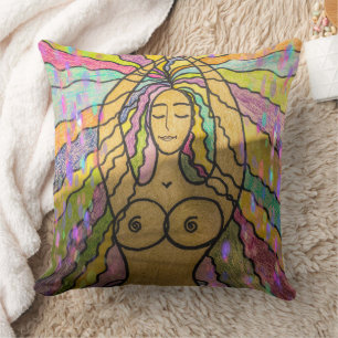 Coussin Création Art Moderne Peinture Faite à la Main