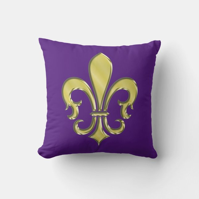 Coussin Création de Fleur de Lis de Mardi Gras Cool (Recto)