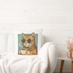 Coussin Création de style rétro pour les amateurs de chats