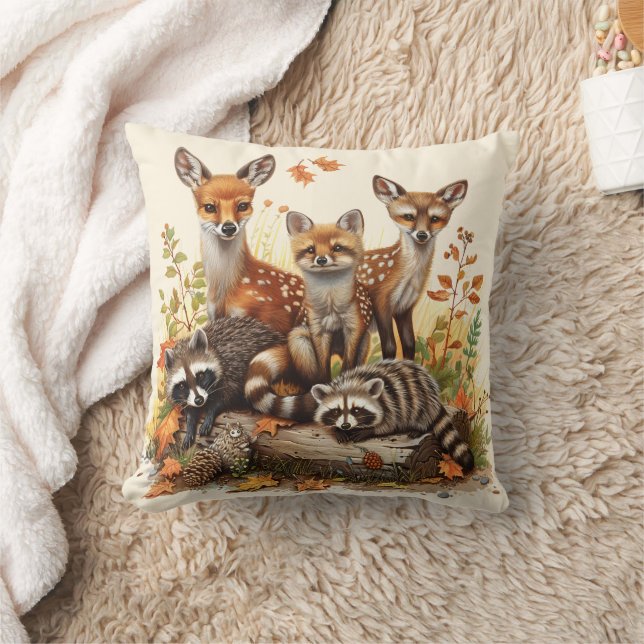 Coussin Créatures des bois, automne (Couverture)