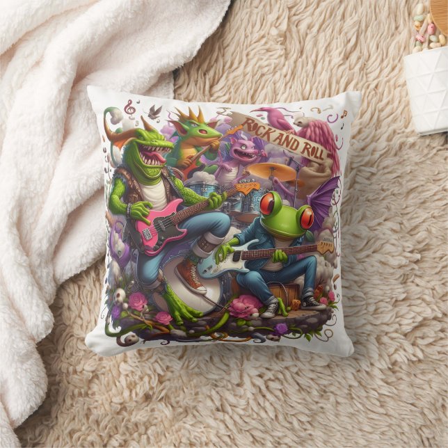 Coussin Créatures Rock Et Roll Se Produisant Ensemble (Couverture)
