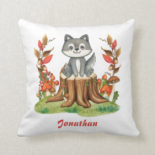 Coussin Crèche automnale Décoration Petit Petit Loup Bébé 