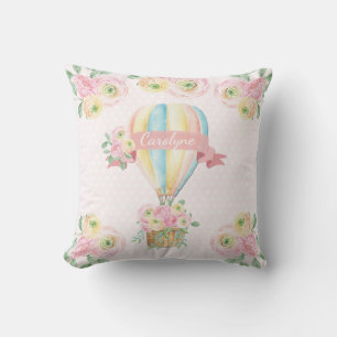 Coussin Crèche chaude florale assez rose de fille de
