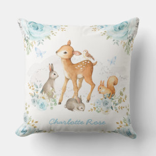 Coussin Crèche florale bleue de jolis de région boisée