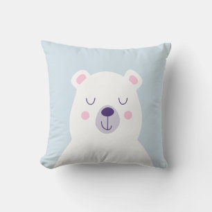 Coussin Crèche graphique simple mignonne d'ours blanc
