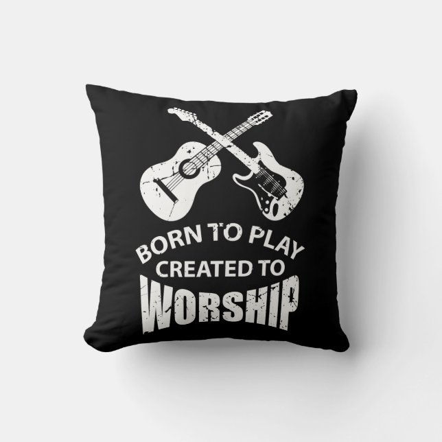 Coussin Créé pour adorer le joueur de guitare chrétien le (Recto)