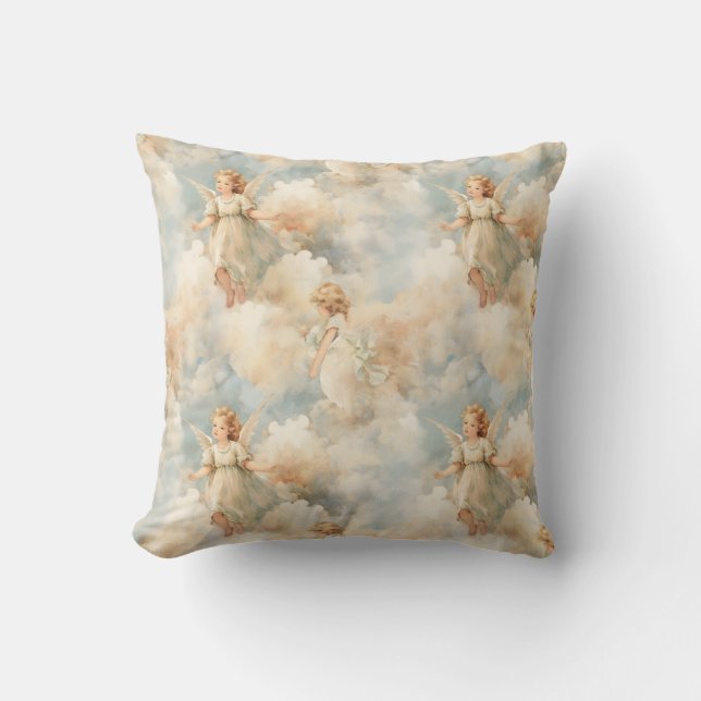 Coussin Créez vos propres anges blancs (Recto)