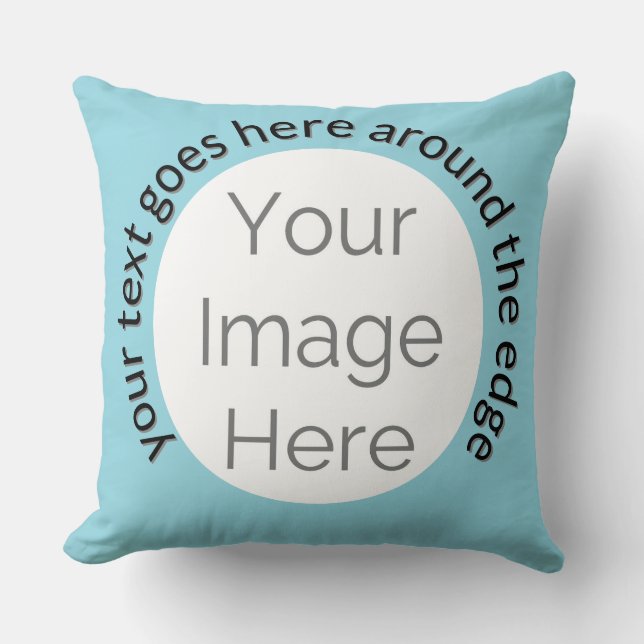 Coussin Créez votre Bleu Bébé – Photo et texte personnalis (Recto)