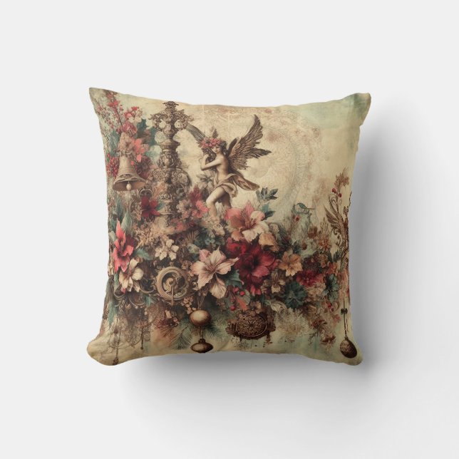 Coussin Créez votre propre Ange de Noël victorien (Recto)