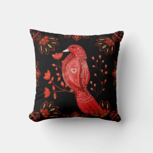 Coussin Créez votre propre cardinal rouge nordique