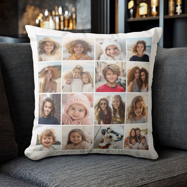 Coussin Créez votre propre collection de photos - 16 photo (Photo Collage Pillow)