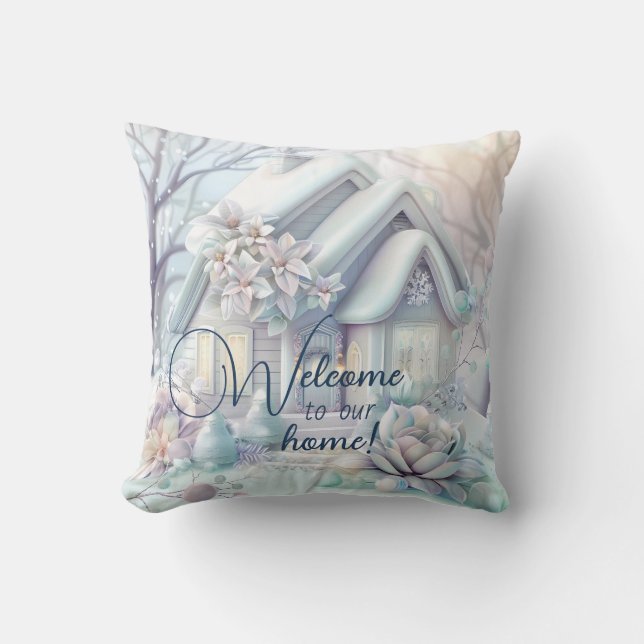 Coussin Créez Votre Propre Mariage de Noël Pastel (Recto)