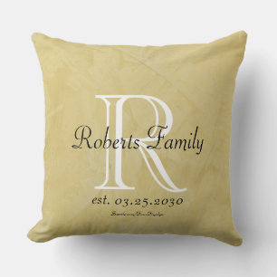 Coussin Créez Votre Propre Monogramme en Faux Cuir Crème