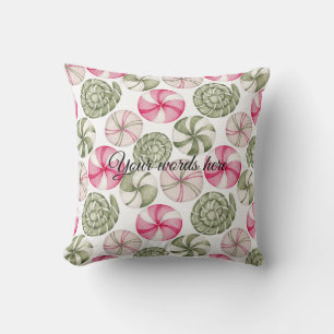Coussin Créez Votre Propre Noël au Bonbon à la Menthe Poiv