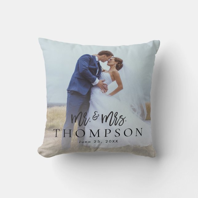 Coussin Créez Votre Propre Photo de Couple Ajoutez les Nom (Recto)