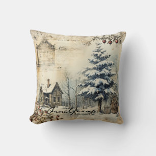 Coussin Créez votre propre scène de Cabine de journal Vint