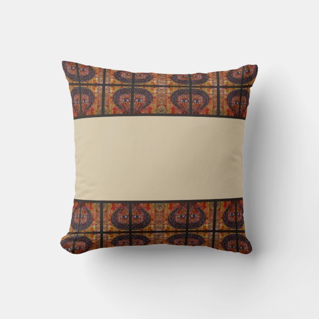 Coussin Crème à Accent Chaud éthiopien traditionnel   (Recto)