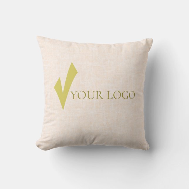 Coussin Crème délicate texturée avec logo (Recto)