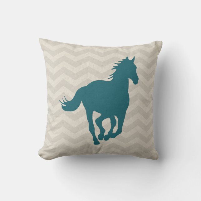 Coussin Crème grise verte turquoise de motif de Chevron de (Recto)